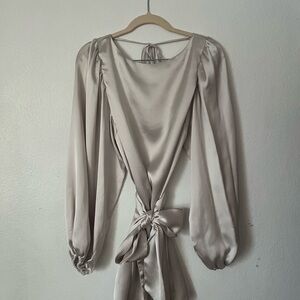 Dynamite Satin Dress with Tie Detail